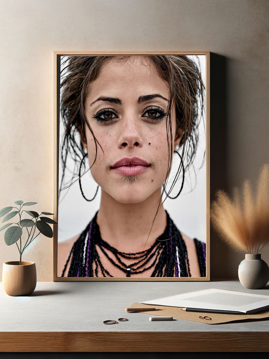 Expressive Woman Portrait Poster. — room view 2