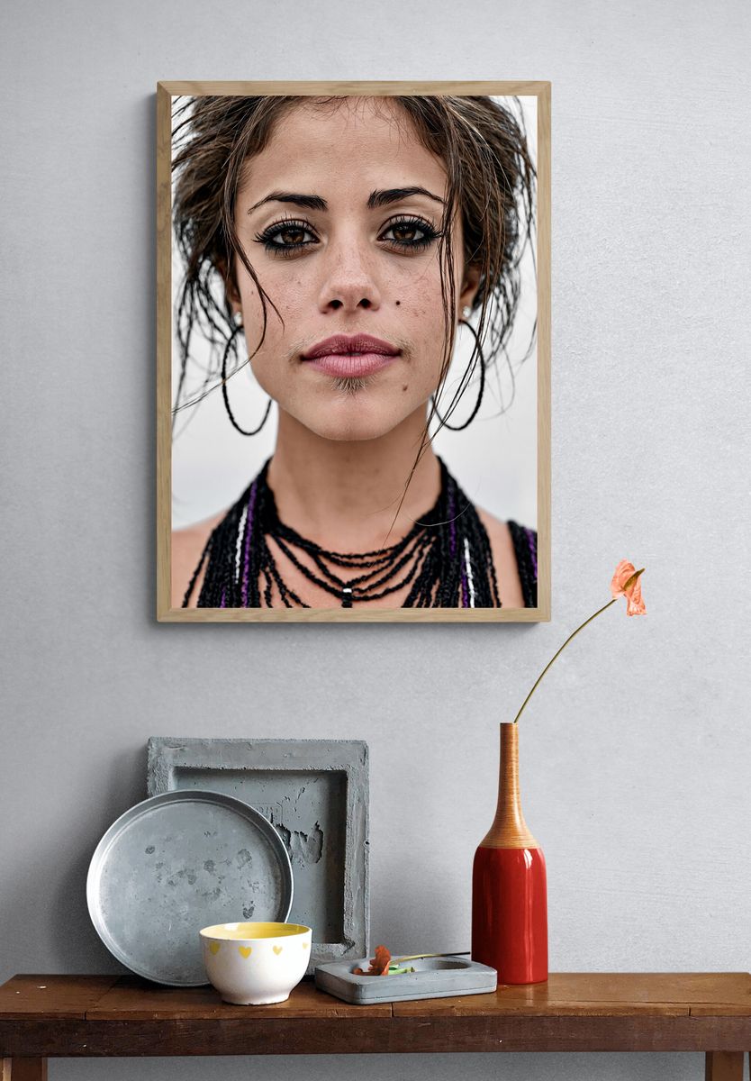 Expressive Woman Portrait Poster. — room view 3