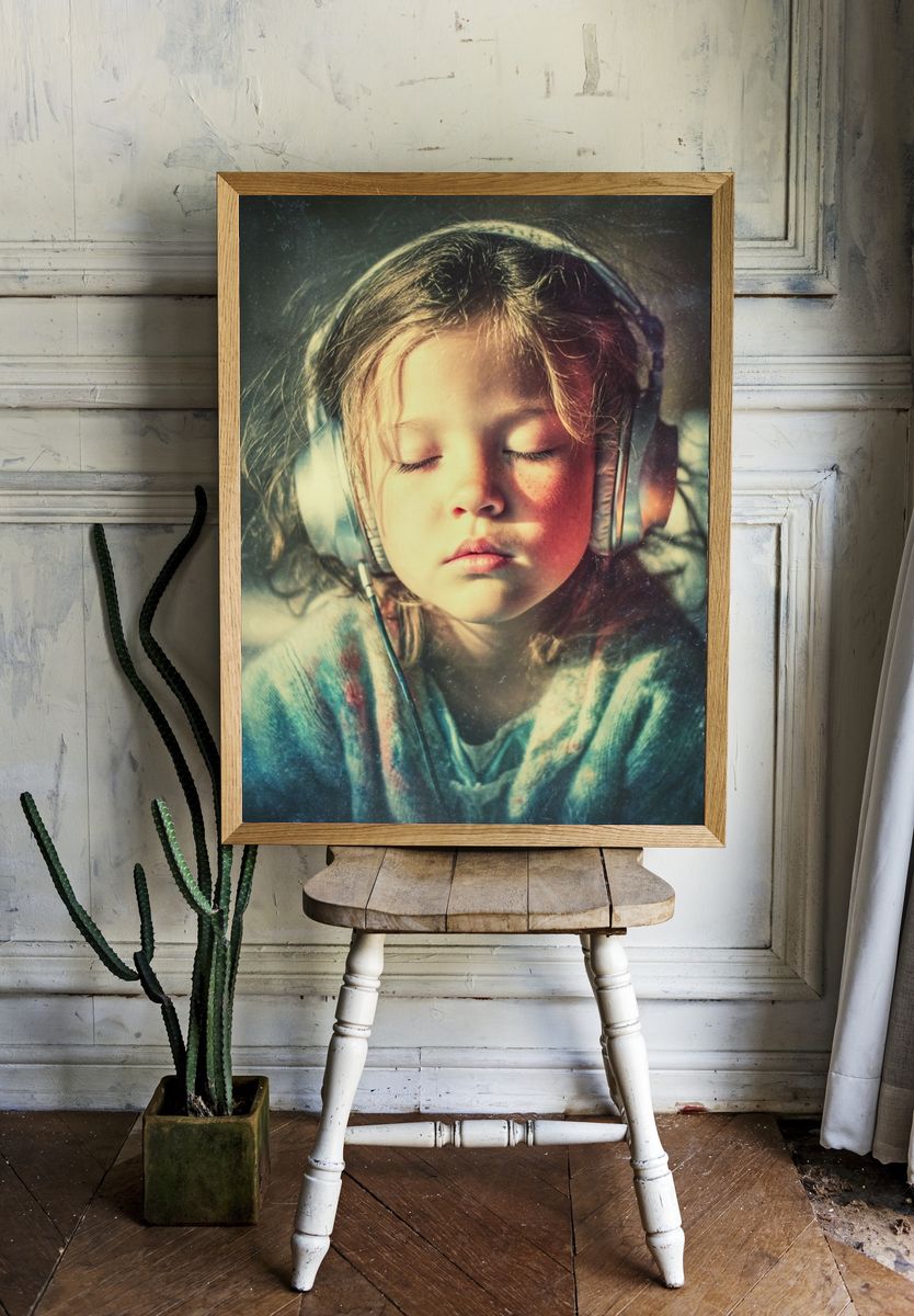 Dreaming Child Portrait Print. — room view 1