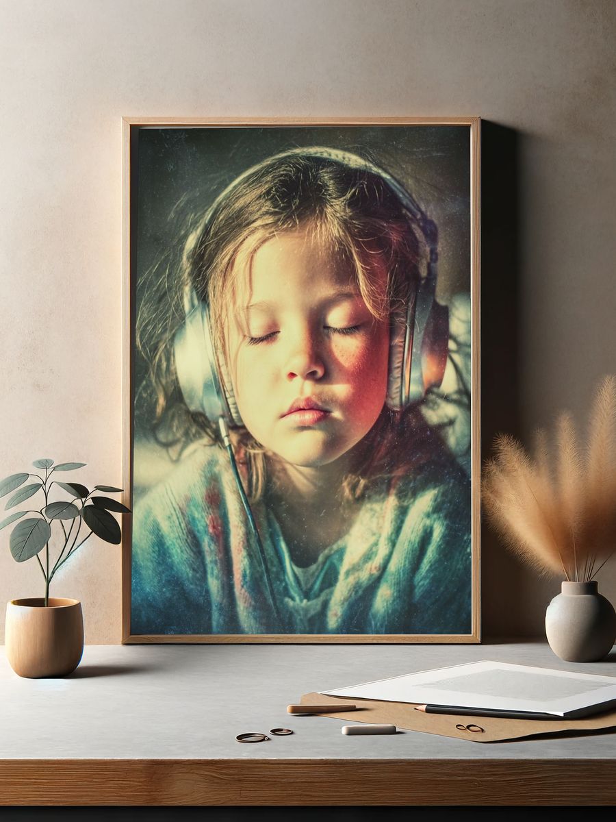 Dreaming Child Portrait Print. — room view 2