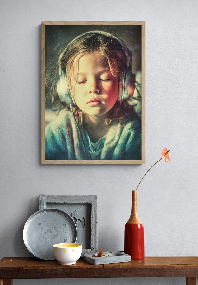 Dreaming Child Portrait Print. — room view 3