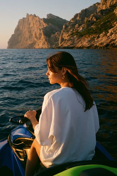 Seaside Jet Ski Portrait Poster.