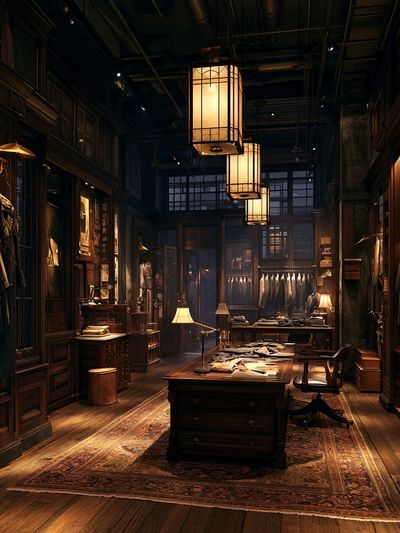 Vintage Tailor Shop Interior Print.