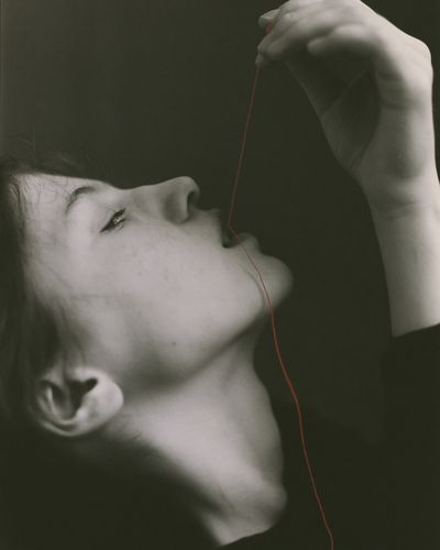 Red Thread Portrait Photography Poster. poster