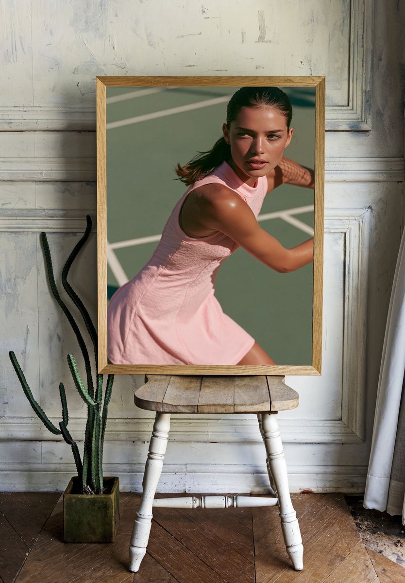 Tennis Player Portrait Photography Poster. room preview