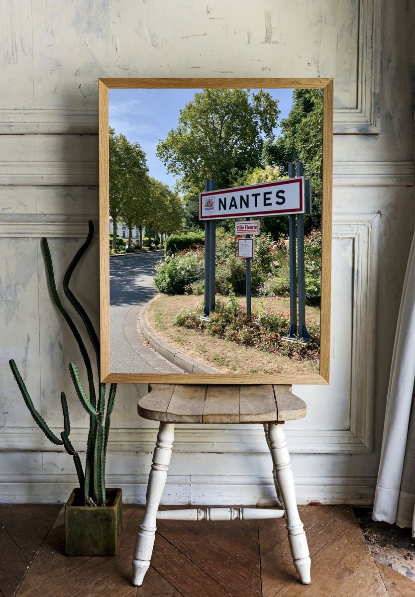 Nantes City Sign Photography Poster. — room view 1