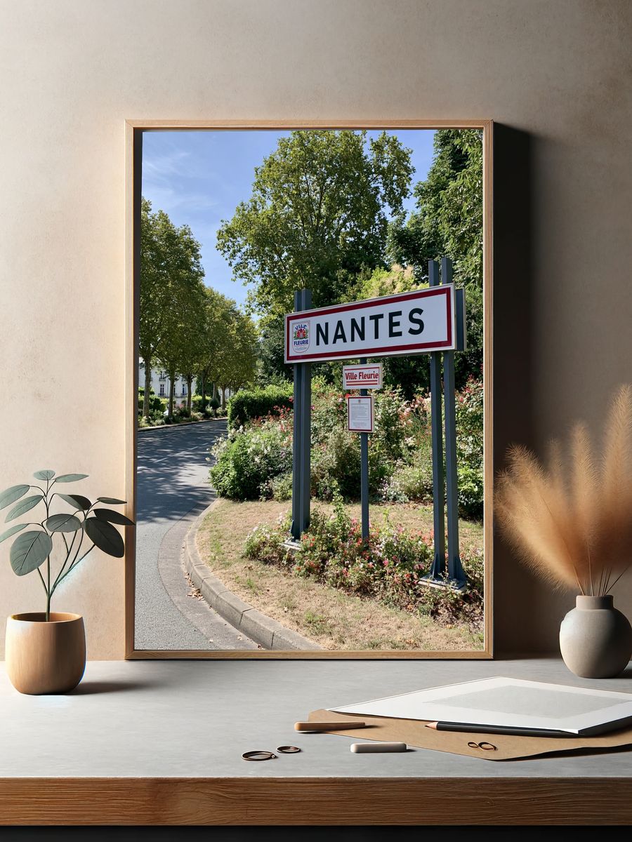Nantes City Sign Photography Poster. — room view 2