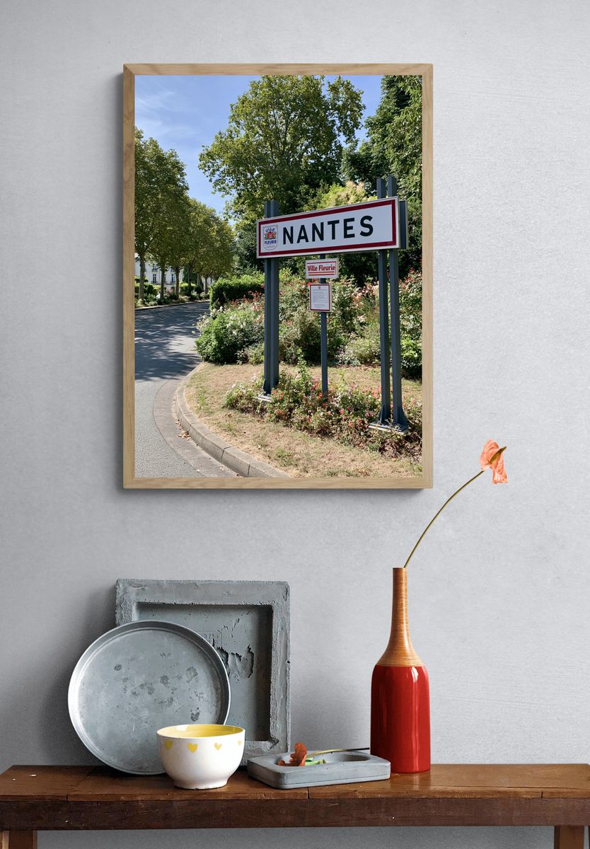 Nantes City Sign Photography Poster. — room view 3