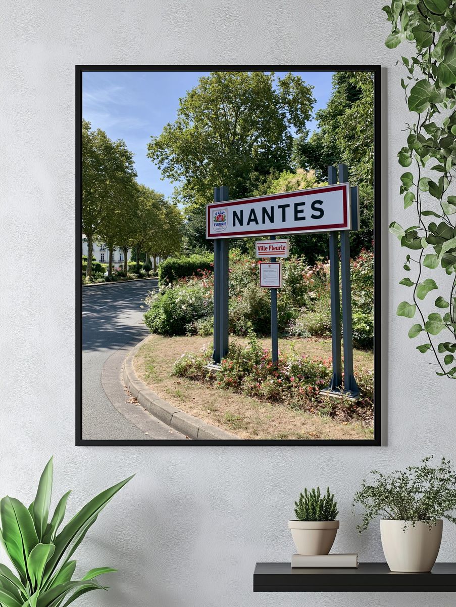 Nantes City Sign Photography Poster. — room view 4