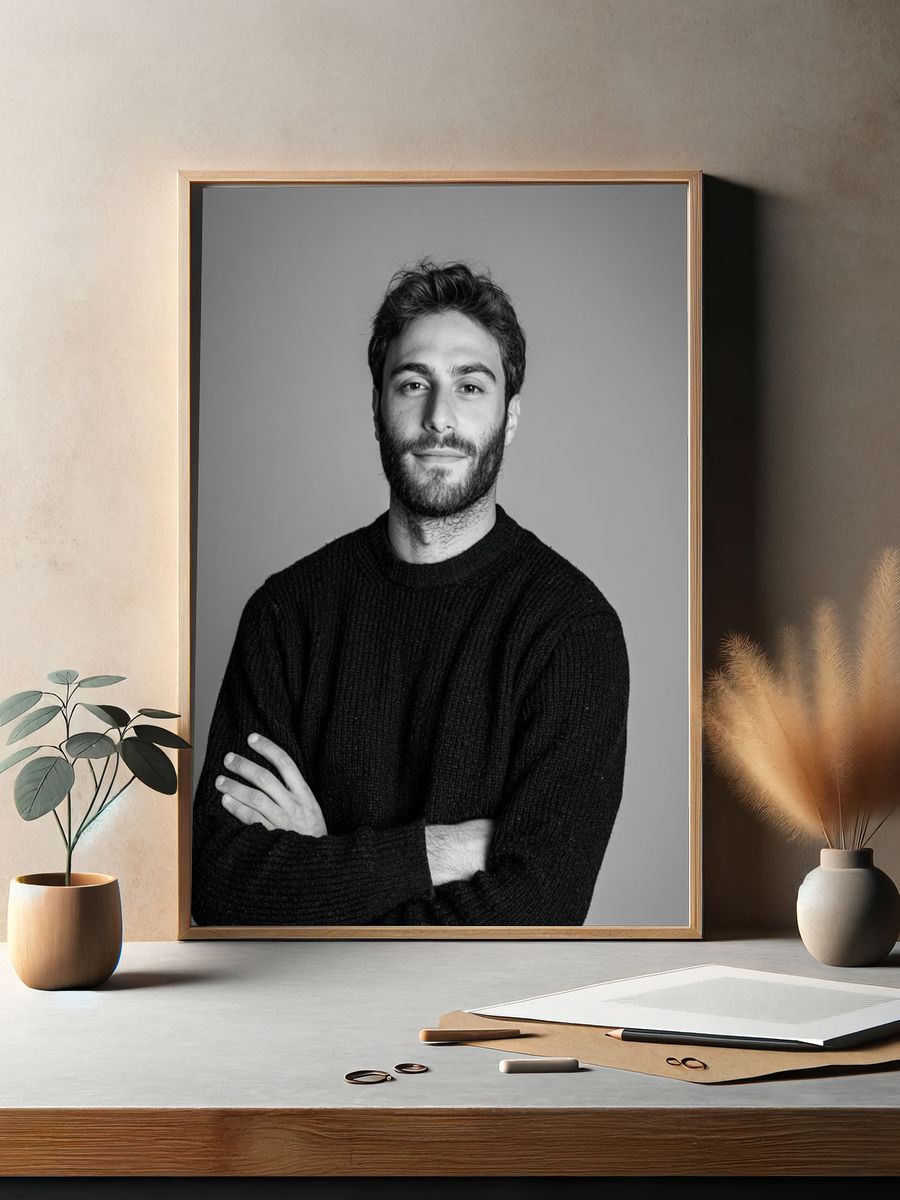 Bearded Man Portrait Photography Poster. — room view 2