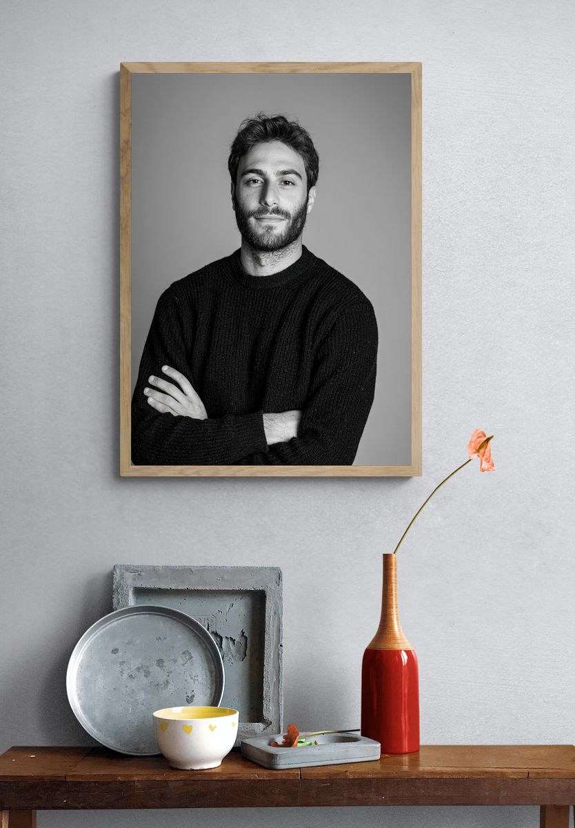 Bearded Man Portrait Photography Poster. — room view 3