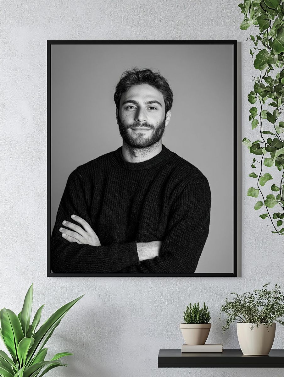 Bearded Man Portrait Photography Poster. — room view 4