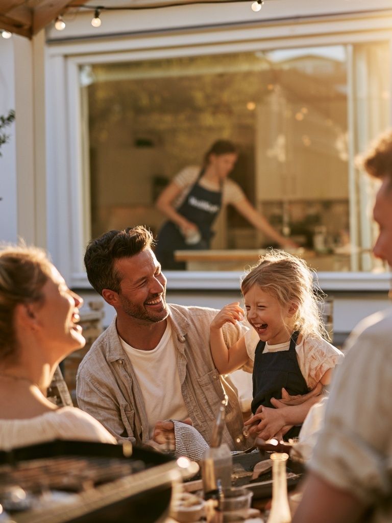 Sunlit Family Gathering Photography Poster. poster — photography art