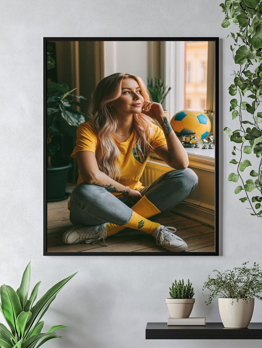 Swedish Football Fan Portrait Print. — room view 4