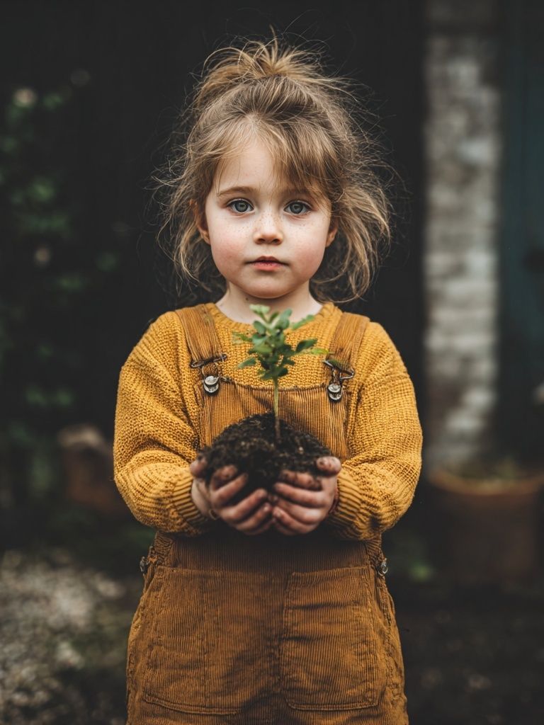 Little Gardener Portrait Poster. poster detail