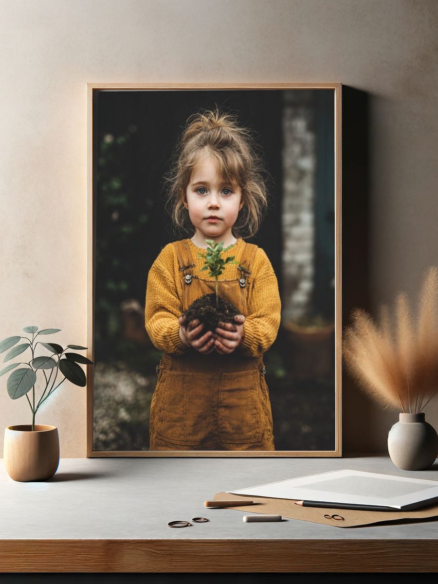 Little Gardener Portrait Poster. — room view 2