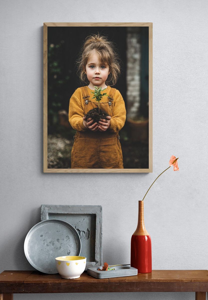 Little Gardener Portrait Poster. — room view 3