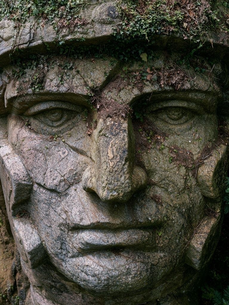 Stone Face in the Forest Poster. poster — photography art