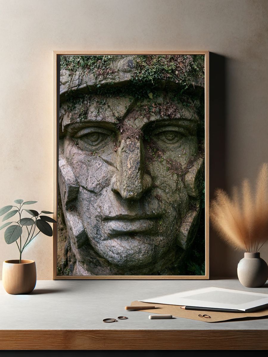 Stone Face in the Forest Poster. — room view 2
