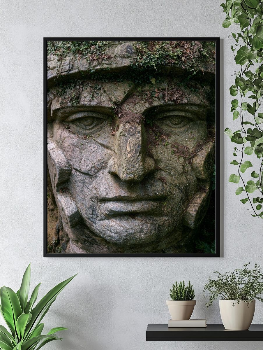 Stone Face in the Forest Poster. — room view 4