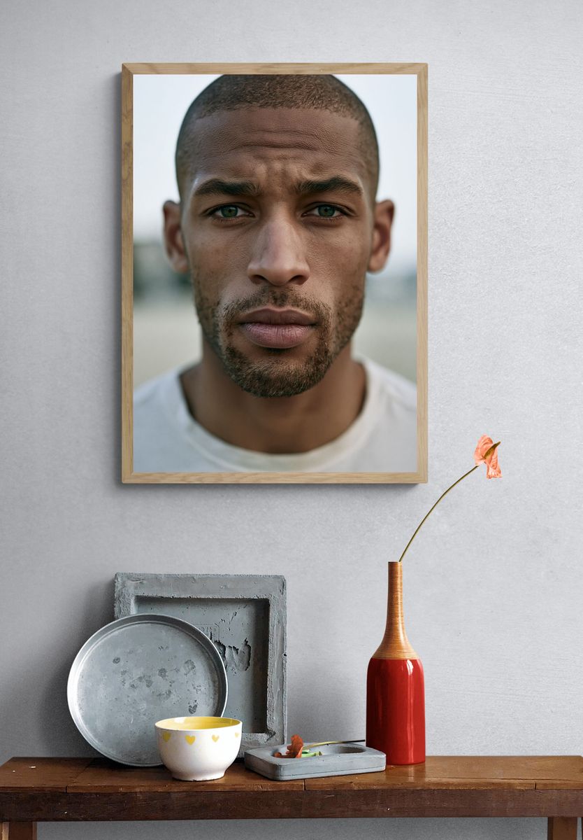 Intense Male Portrait Photography Poster. — room view 3