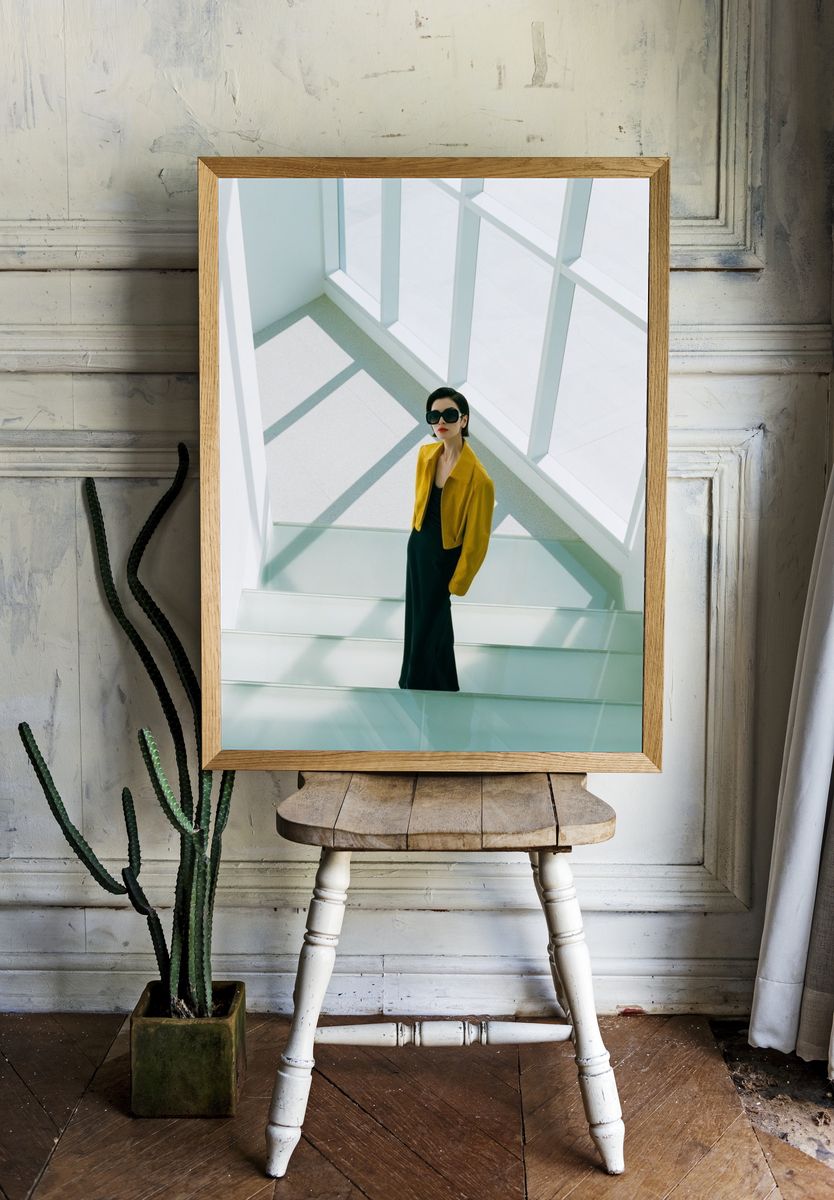Modern Fashion Staircase Photography Poster. — room view 1