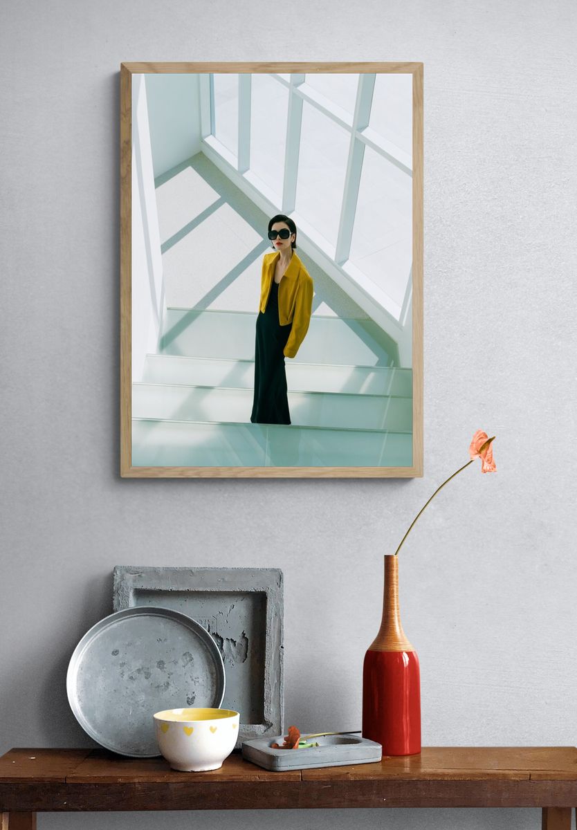 Modern Fashion Staircase Photography Poster. — room view 3