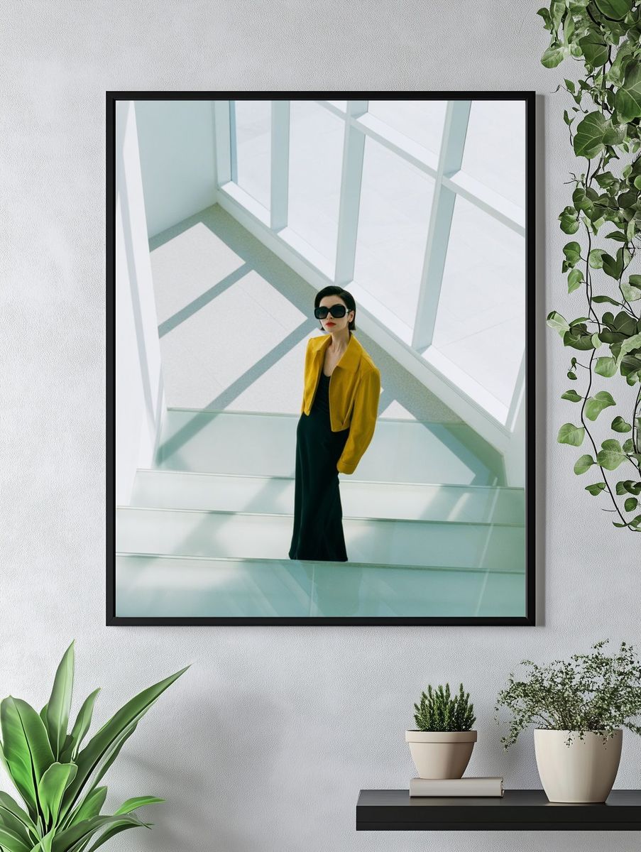 Modern Fashion Staircase Photography Poster. — room view 4