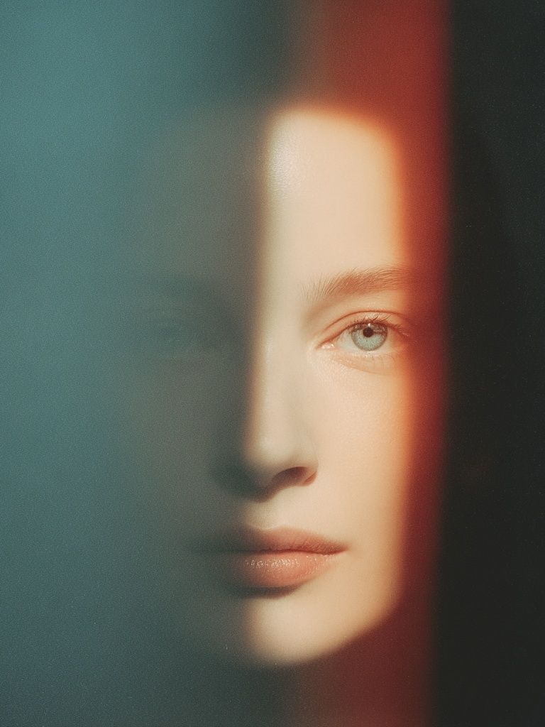 Half-Lit Portrait Photography Poster. poster detail