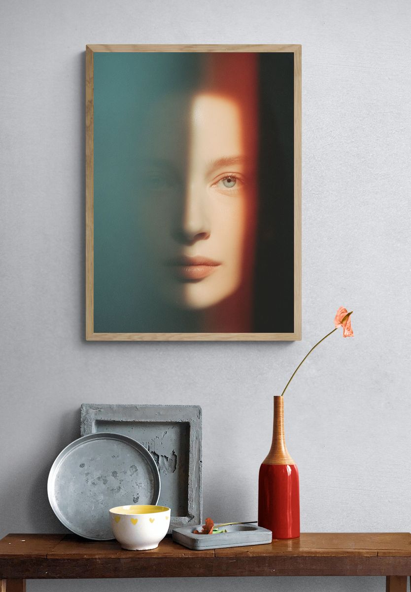 Half-Lit Portrait Photography Poster. — room view 3
