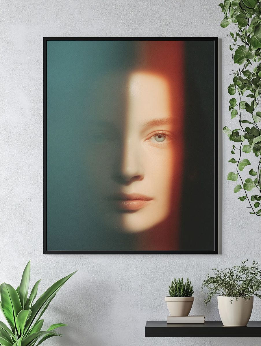 Half-Lit Portrait Photography Poster. — room view 4