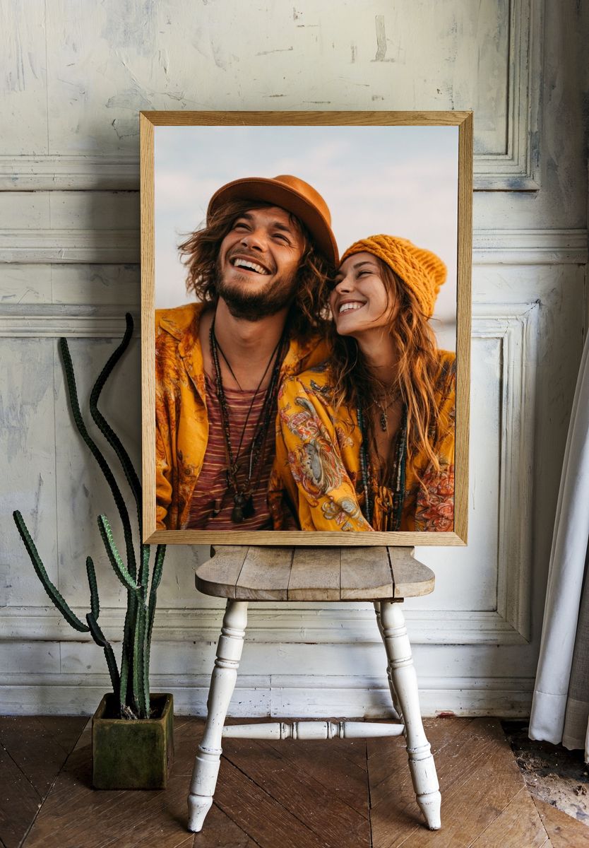 Boho Couple Portrait Photography Poster. room preview