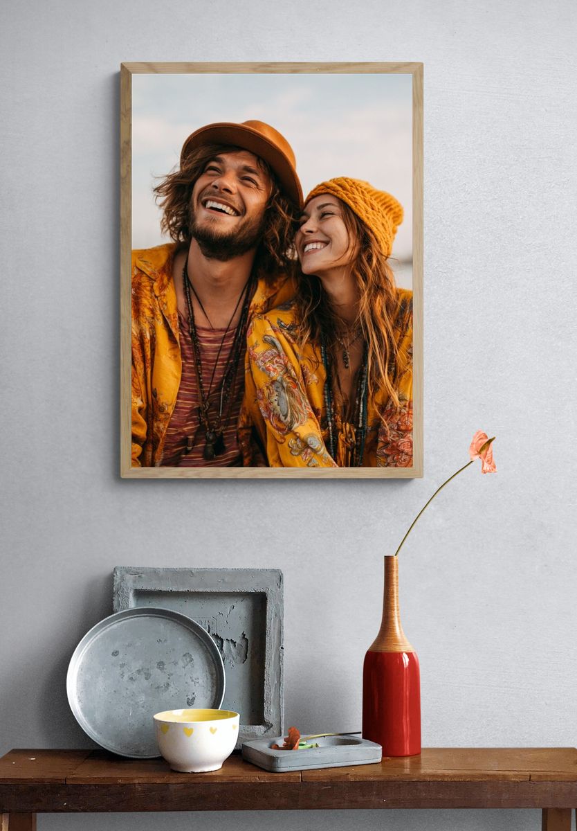 Boho Couple Portrait Photography Poster. — room view 3