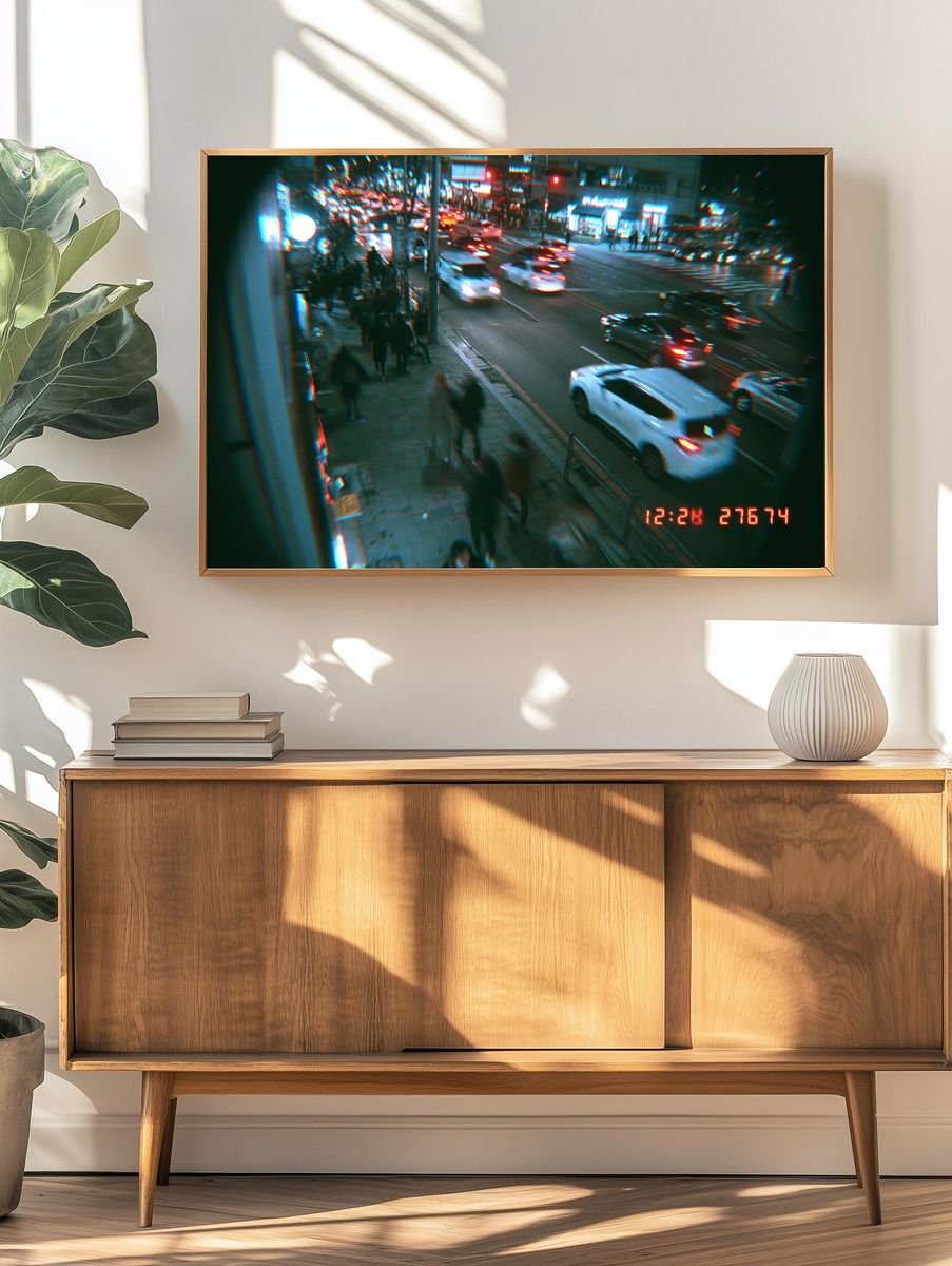 Neon City Street Photography Poster. — room view 3