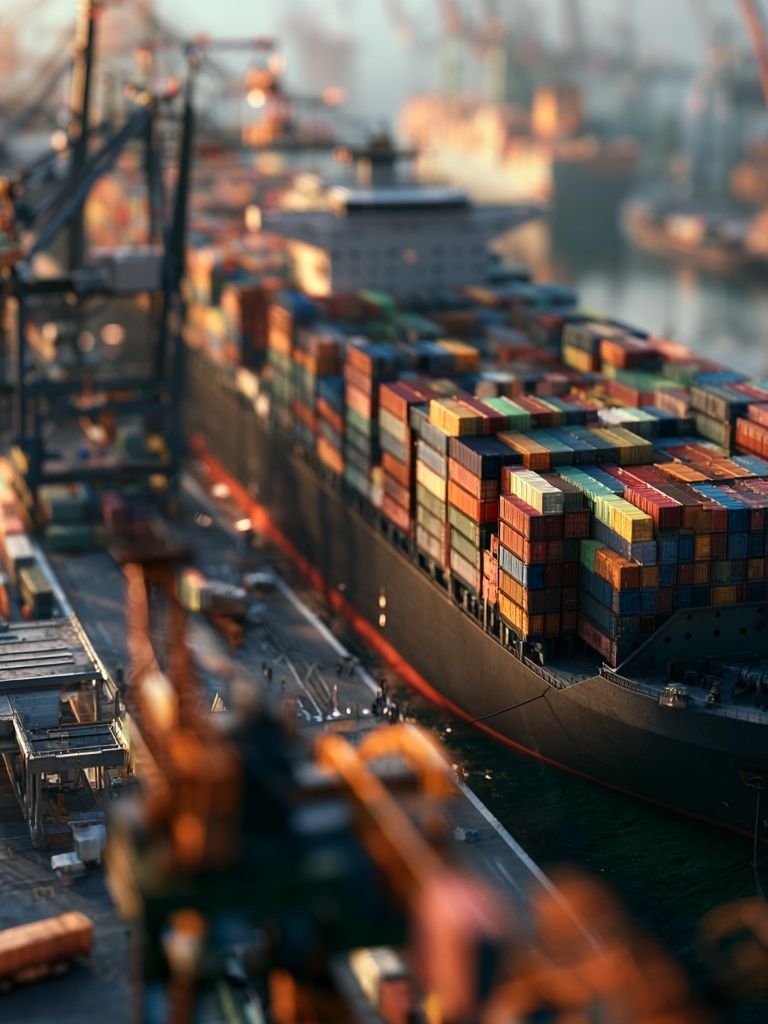 Container Ship Port Photography Poster. poster detail