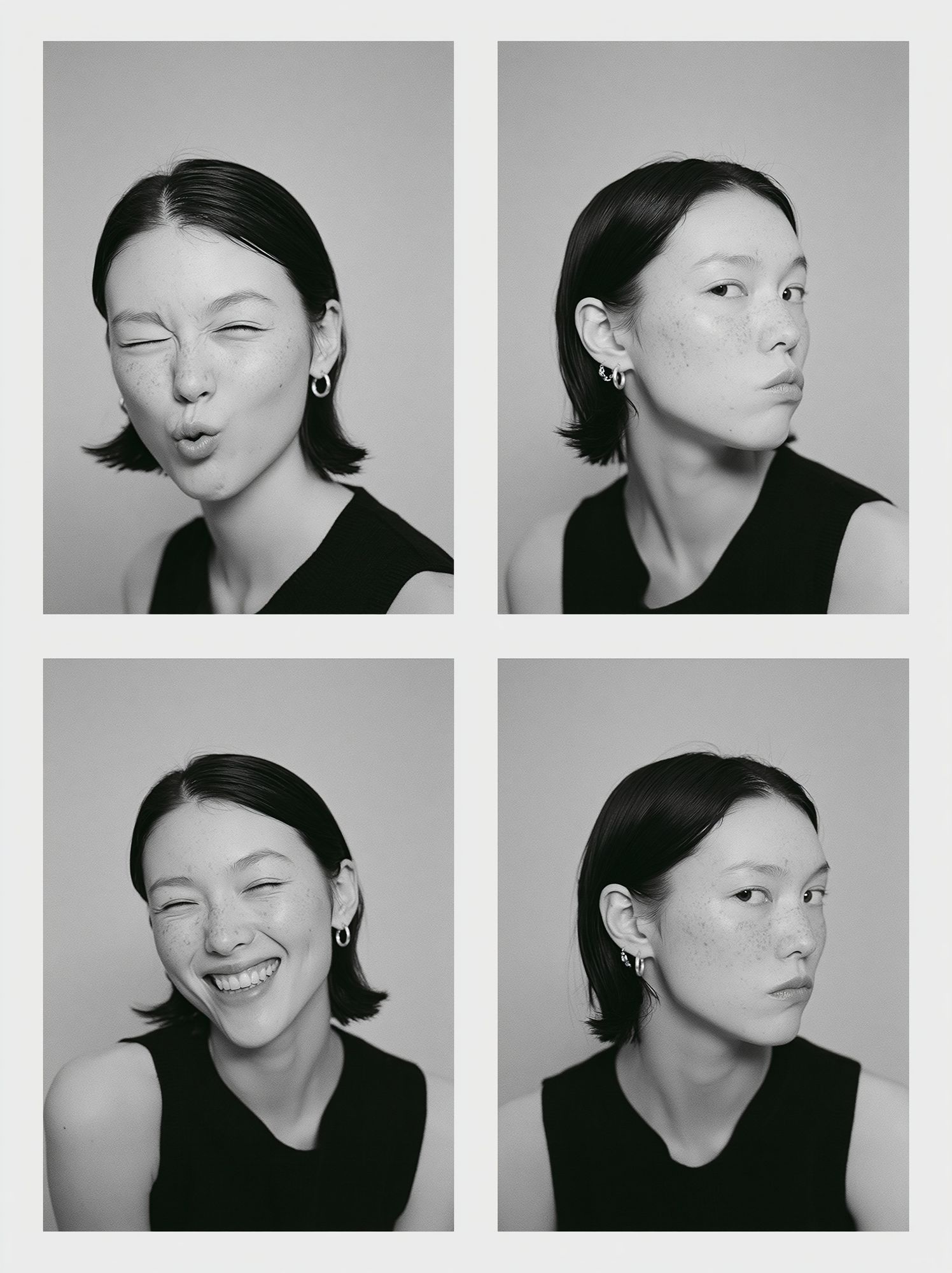 Monochrome Portrait Grid Poster. poster detail