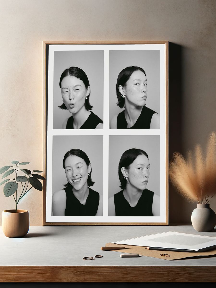 Monochrome Portrait Grid Poster. — room view 2