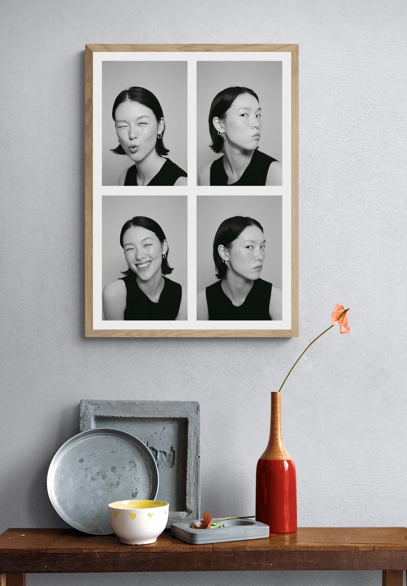 Monochrome Portrait Grid Poster. — room view 3
