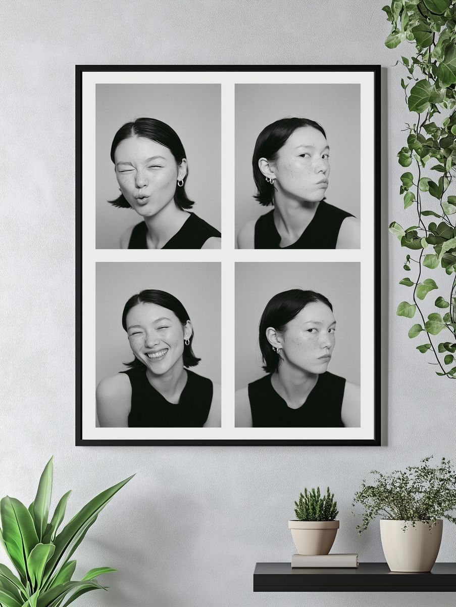 Monochrome Portrait Grid Poster. — room view 4