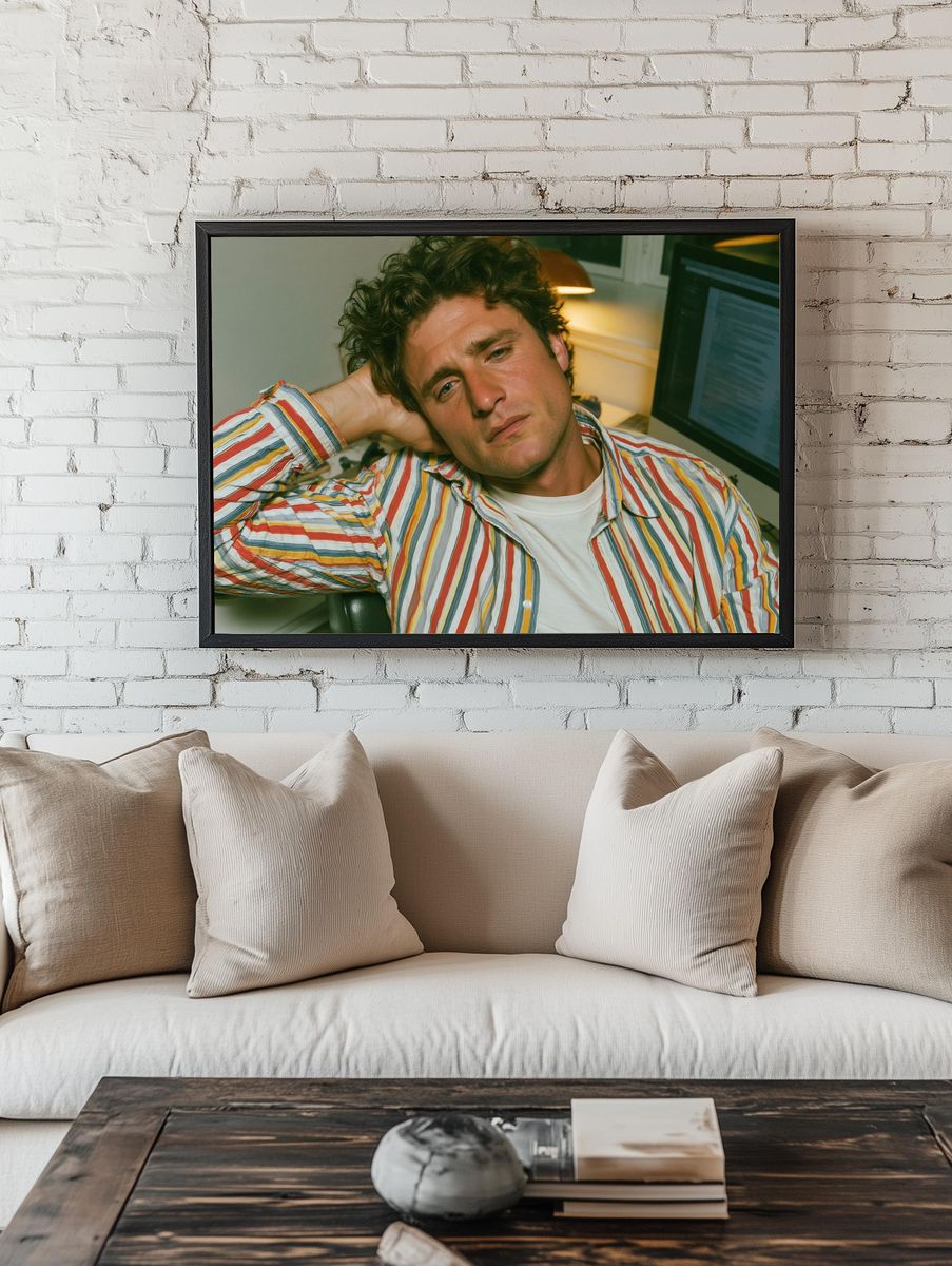 Thoughtful Man Portrait Photography Poster. — room view 1