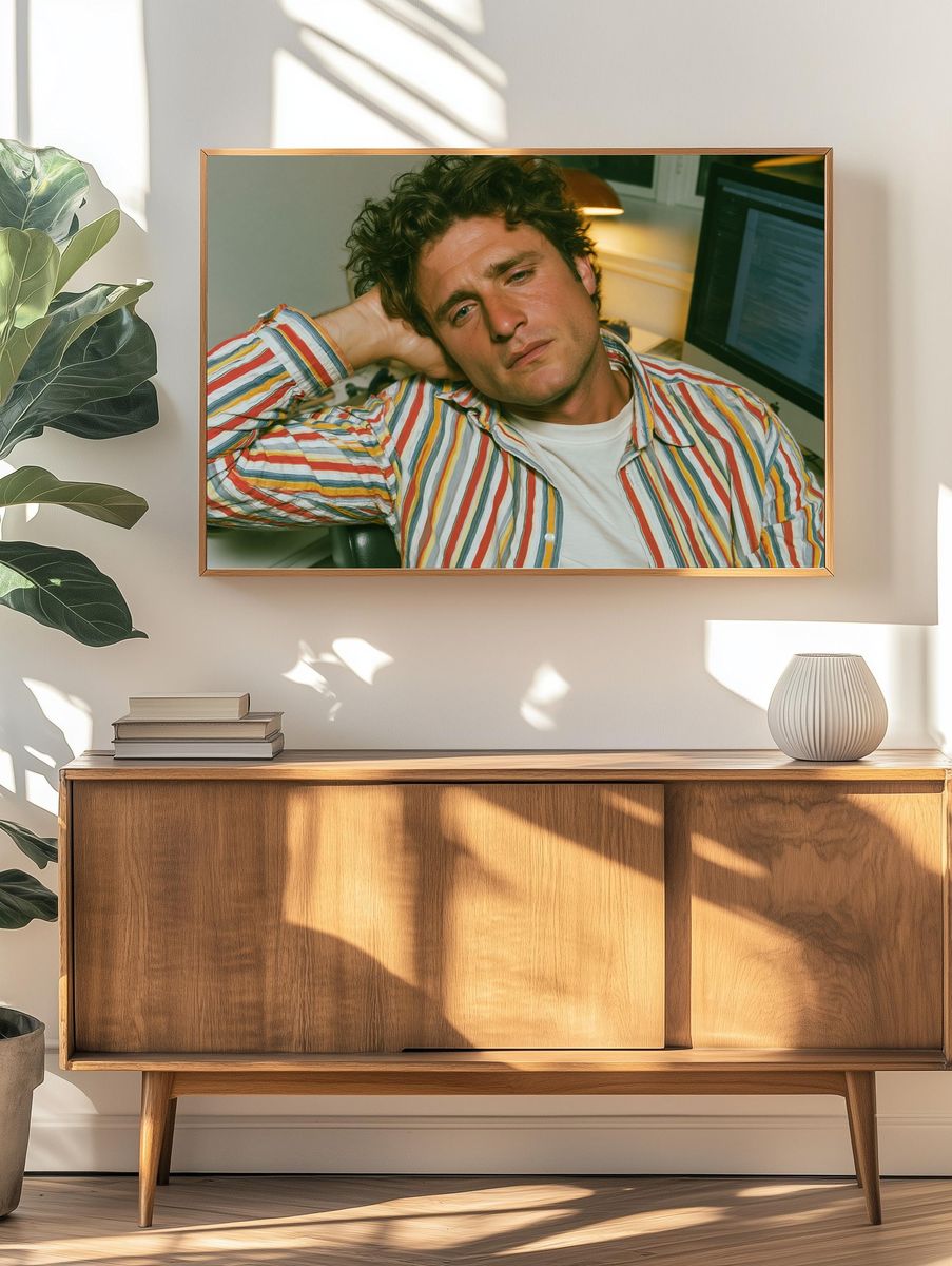 Thoughtful Man Portrait Photography Poster. — room view 3