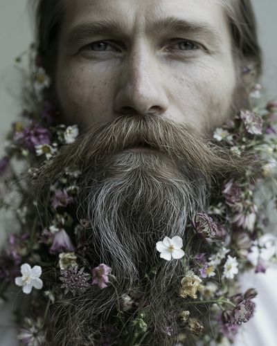 Floral Bearded Portrait Print.