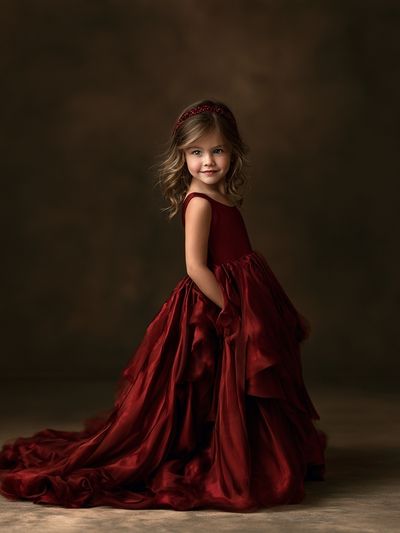 Girl in Red Dress Portrait Poster.