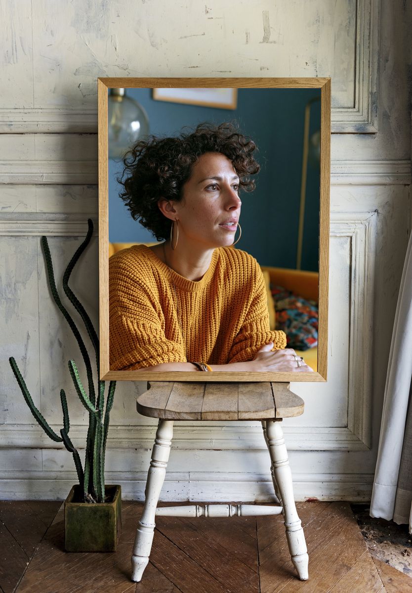 Curly Portrait Photography Poster. — room view 1