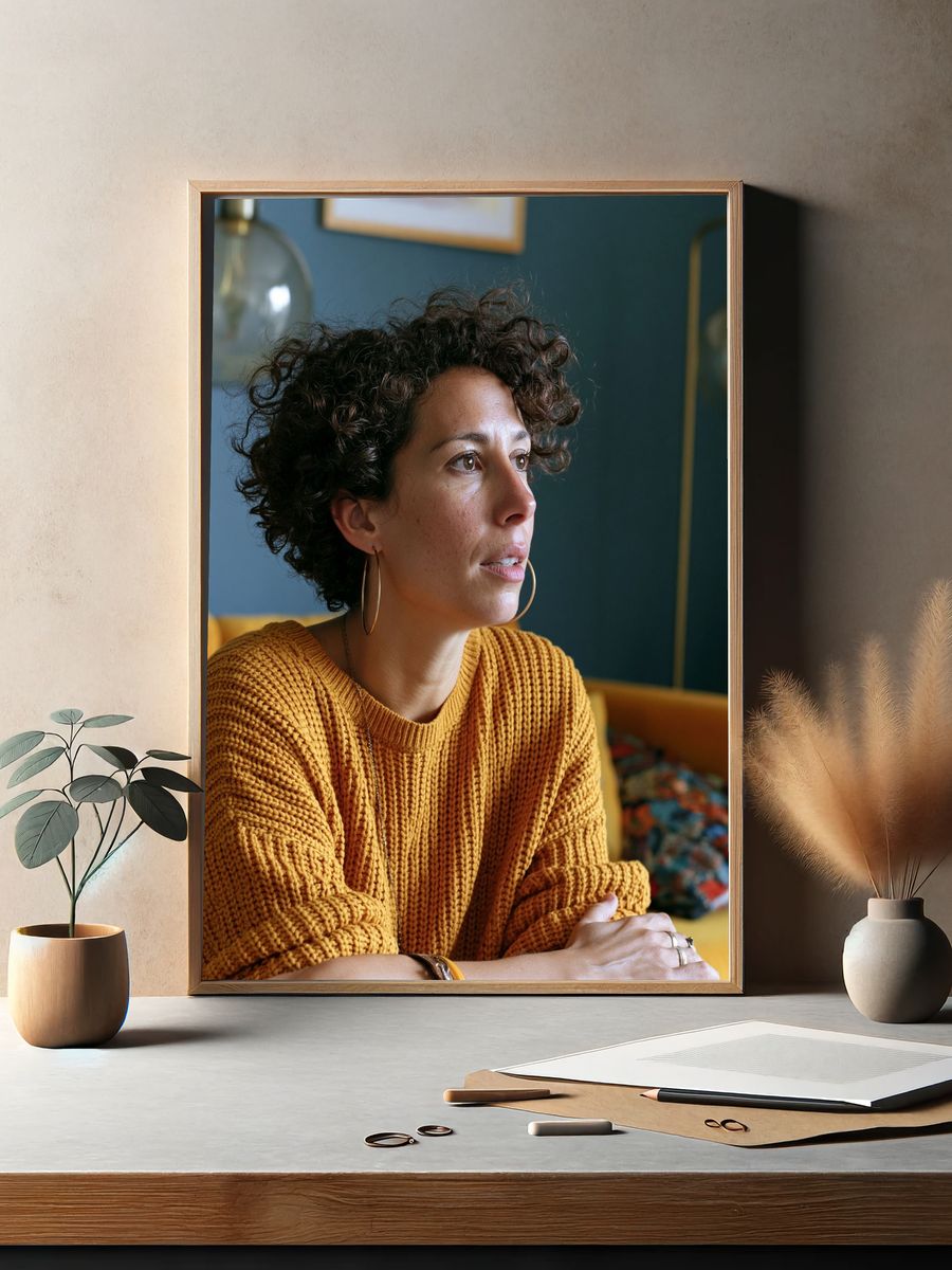 Curly Portrait Photography Poster. — room view 2