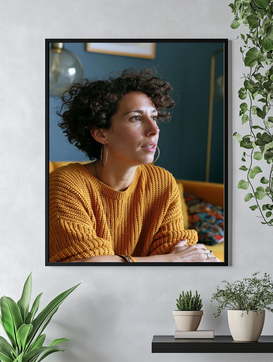 Curly Portrait Photography Poster. — room view 4