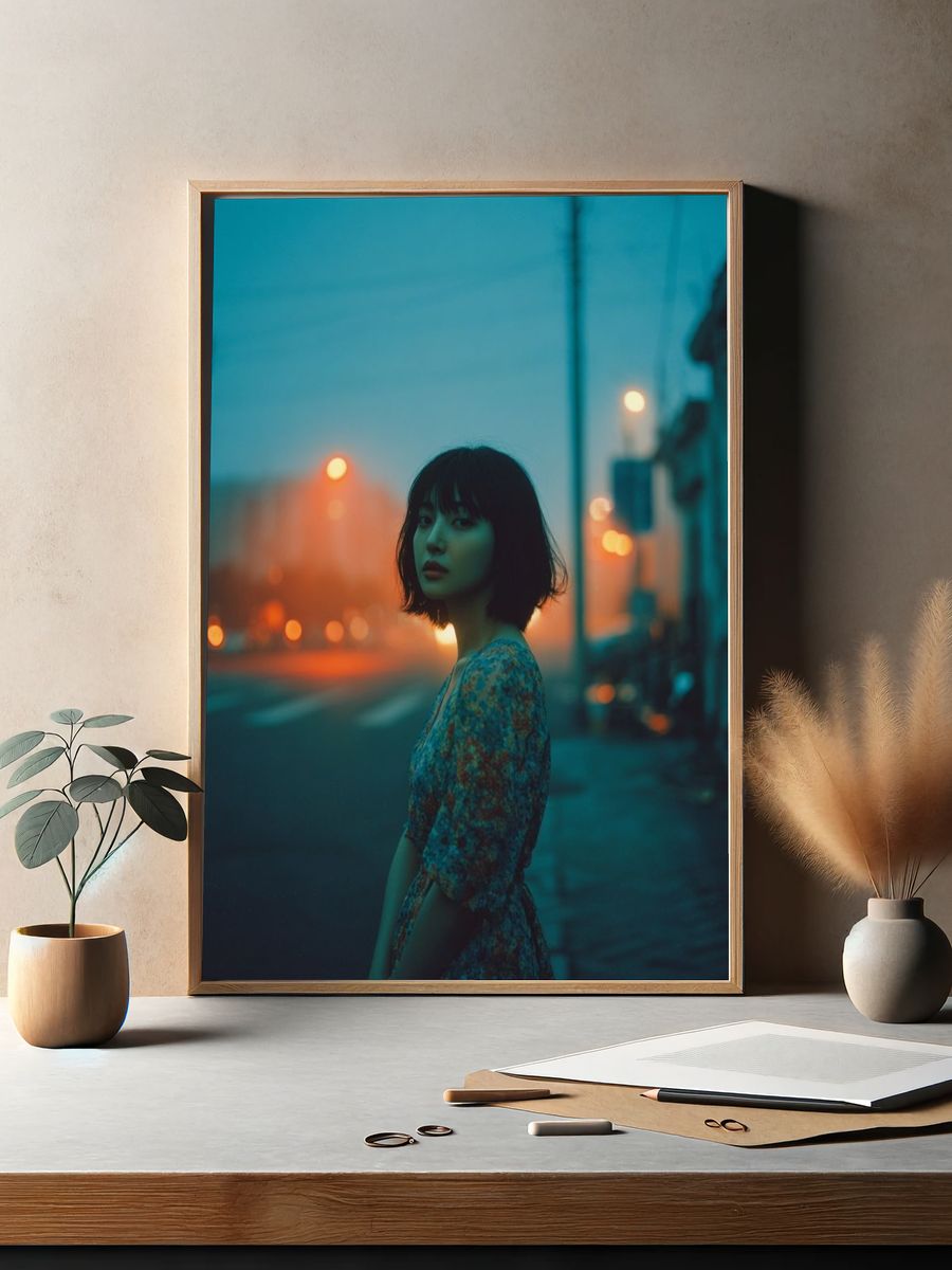 Moody Street Portrait Photography Poster. — room view 2