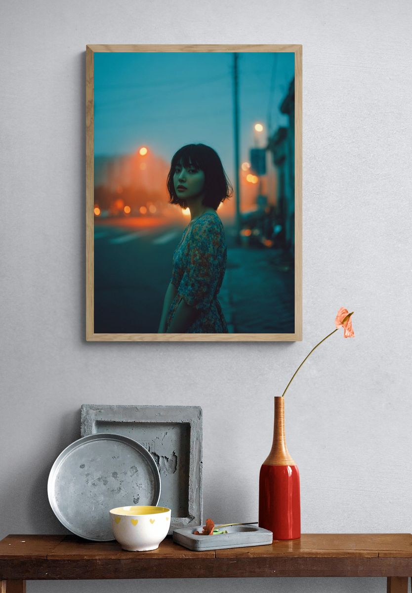 Moody Street Portrait Photography Poster. — room view 3