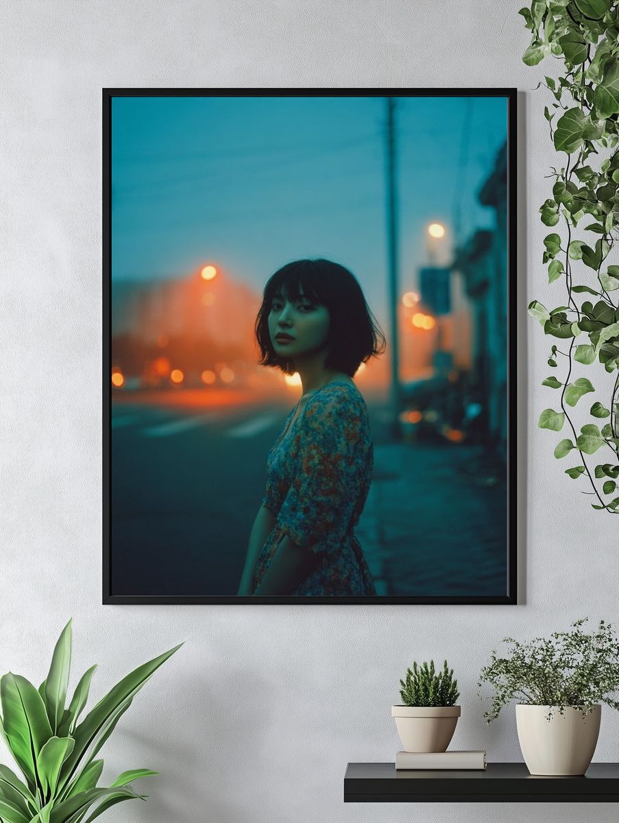 Moody Street Portrait Photography Poster. — room view 4