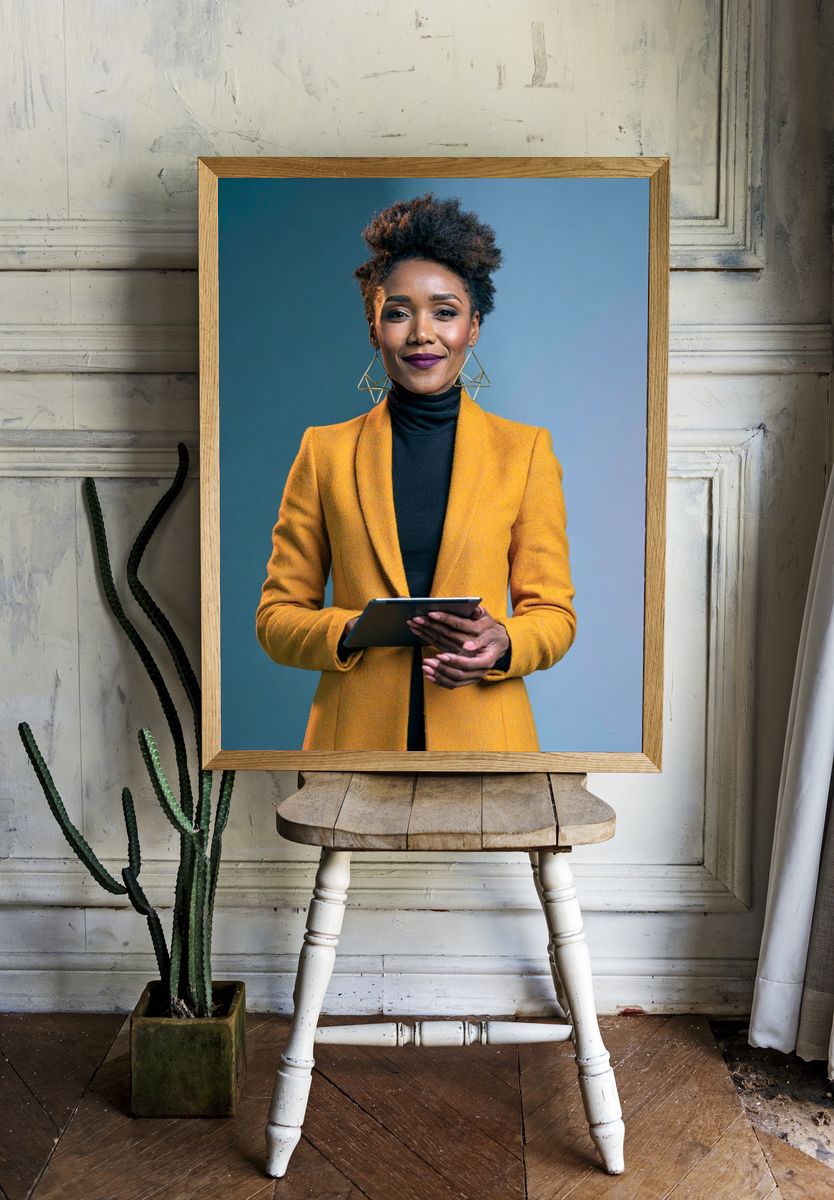 Confident Woman Portrait Print. room preview